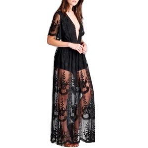 🎃HONEY PUNCH AS YOU WISH | NAVY BLUE | LACE | MAXI DRESS | SIZE MEDIUM